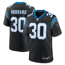 Men's Carolina Panthers Chuba Hubbard Number 30 Nike Black Team Game Jersey