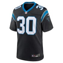 Men's Carolina Panthers Chuba Hubbard Number 30 Nike Black Team Game Jersey