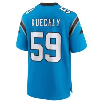 Men's Carolina Panthers Luke Kuechly Number 59 Nike Blue Retired Player Game Jersey