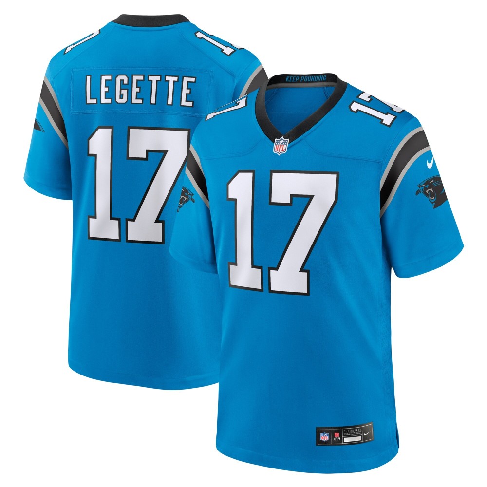 Men's Carolina Panthers Xavier Legette Number 17 Nike Blue Alternate Game Jersey