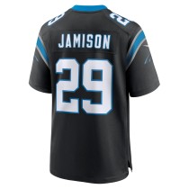 Men's Carolina Panthers D'Shawn Jamison Number 29 Nike Black Team Game Jersey