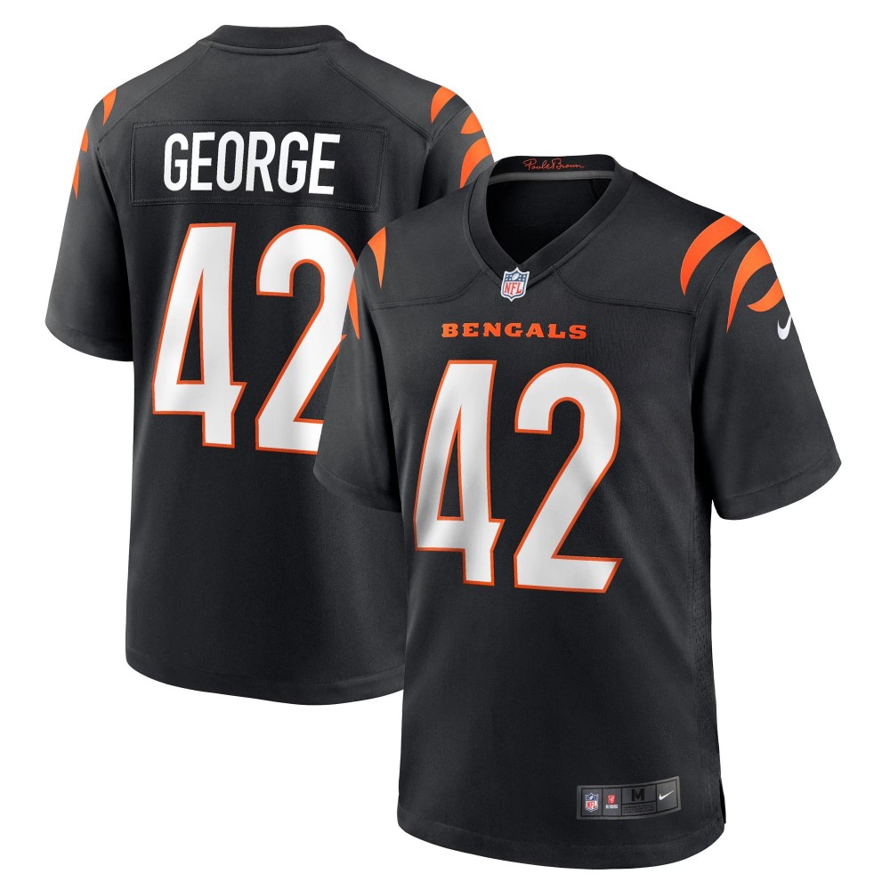 Men's Cincinnati Bengals Allan George Number 42 Nike Black Game Player Jersey