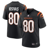 Men's Cincinnati Bengals Andrei Iosivas Number 80 Nike Black Team Game Jersey