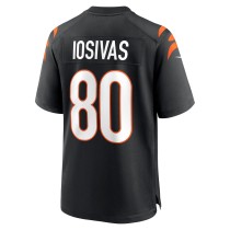 Men's Cincinnati Bengals Andrei Iosivas Number 80 Nike Black Team Game Jersey