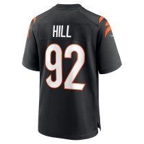 Men's Cincinnati Bengals B.J. Hill Number 92 Nike Black Game Jersey