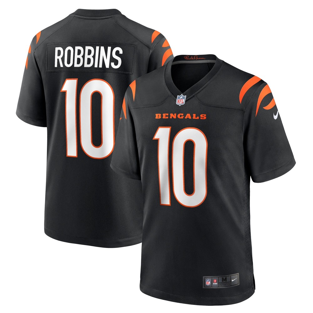 Men's Cincinnati Bengals Brad Robbins Number 10 Nike Black Team Game Jersey