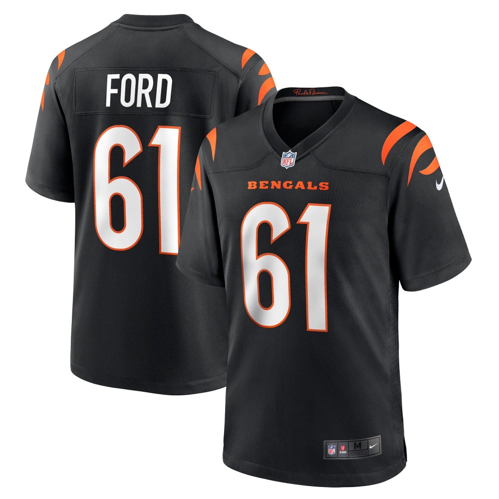 Men's Cincinnati Bengals Cody Ford Number 61 Nike Black Game Jersey