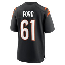 Men's Cincinnati Bengals Cody Ford Number 61 Nike Black Game Jersey