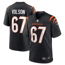 Men's Cincinnati Bengals Cordell Volson Number 67 Nike Black Game Player Jersey