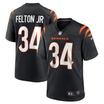 Men's Cincinnati Bengals Demetric Felton Jr. Number 34 Nike Black Team Game Jersey