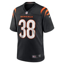 Men's Cincinnati Bengals DJ Ivey Number 38 Nike Black Team Game Jersey