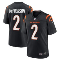 Men's Cincinnati Bengals Evan McPherson Number 2 Nike Black Game Jersey