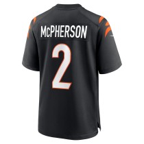 Men's Cincinnati Bengals Evan McPherson Number 2 Nike Black Game Jersey