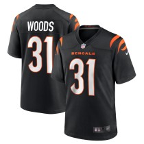 Men's Cincinnati Bengals Ickey Woods Number 31 Nike Black Retired Player Game Jersey