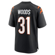 Men's Cincinnati Bengals Ickey Woods Number 31 Nike Black Retired Player Game Jersey