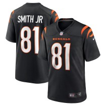 Men's Cincinnati Bengals Irv Smith Jr. Number 81 Nike Black Game Jersey