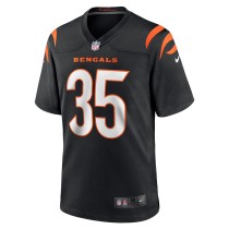 Men's Cincinnati Bengals Jalen Davis Number 35 Nike Black Game Player Jersey