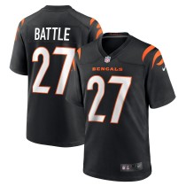 Men's Cincinnati Bengals Jordan Battle Number 27 Nike Black Team Game Jersey