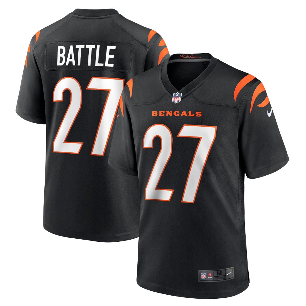 Men's Cincinnati Bengals Jordan Battle Number 27 Nike Black Team Game Jersey