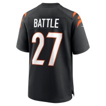 Men's Cincinnati Bengals Jordan Battle Number 27 Nike Black Team Game Jersey