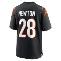 Men's Cincinnati Bengals Josh Newton Number 28 Nike Black Game Jersey