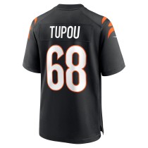 Men's Cincinnati Bengals Josh Tupou Number 68 Nike Black Game Player Jersey