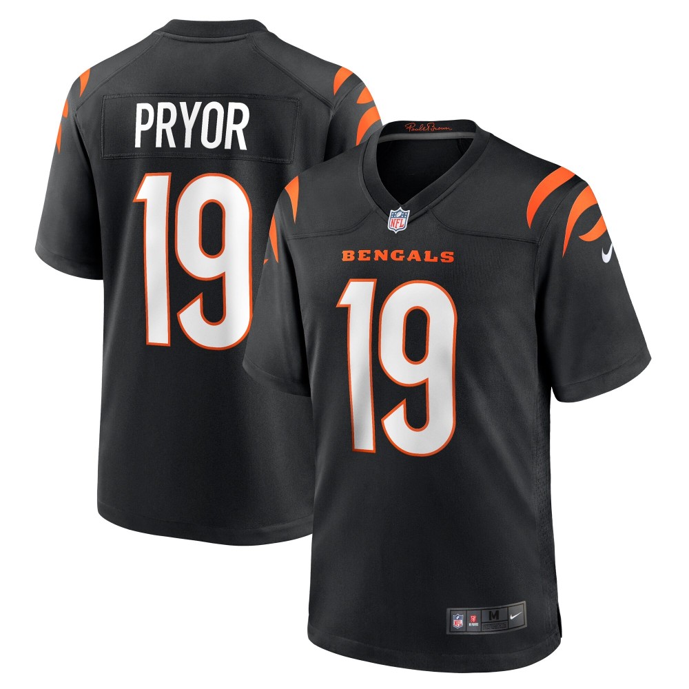 Men's Cincinnati Bengals Kendric Pryor Number 19 Nike Black Game Jersey