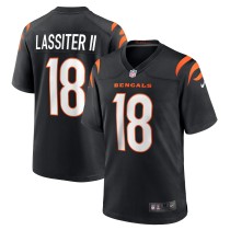 Men's Cincinnati Bengals Kwamie Lassiter II Number 18 Nike Black Game Player Jersey