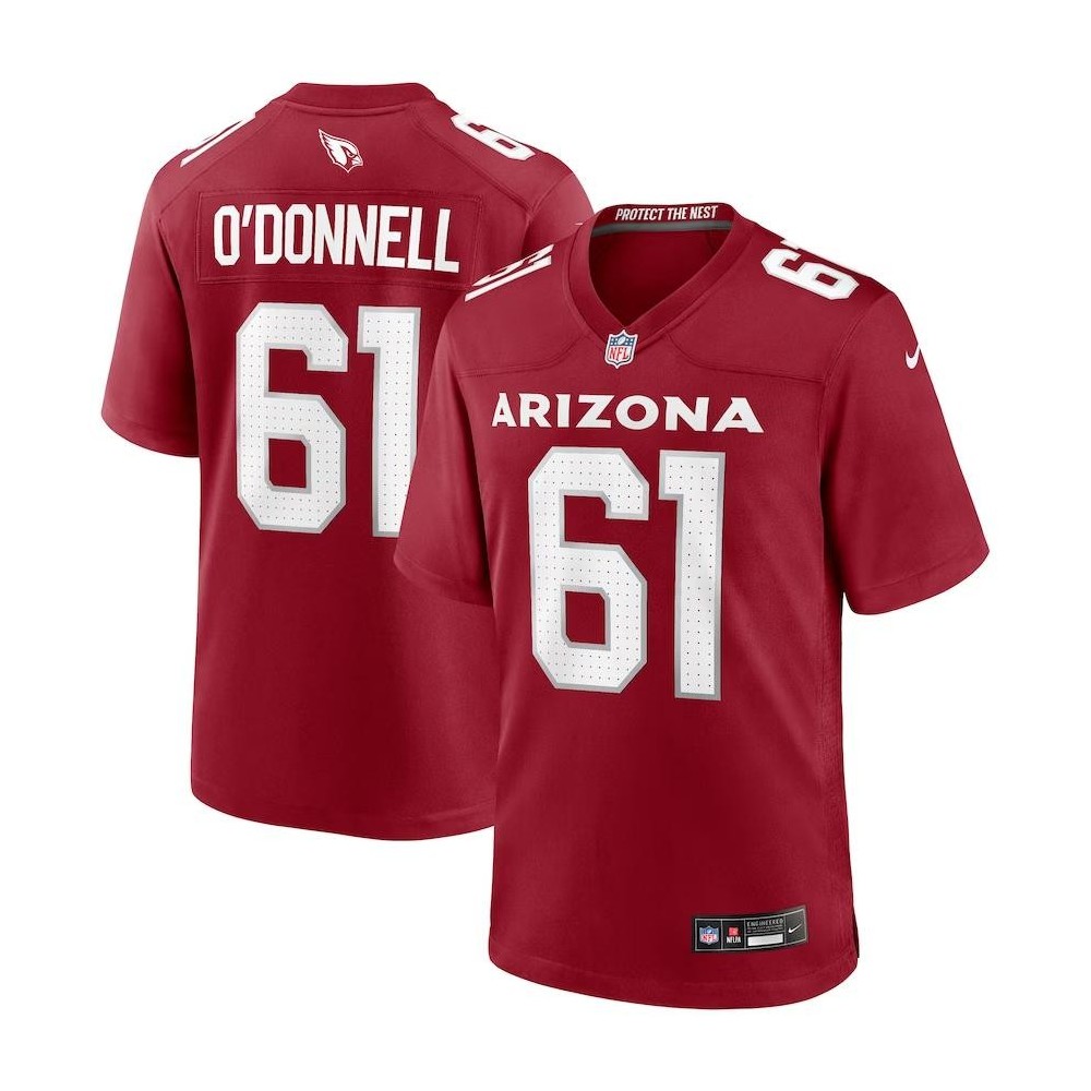 Men's Arizona Cardinals Carter O'Donnell Number 61 Nike Cardinal Team Game Jersey