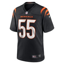 Men's Cincinnati Bengals Logan Wilson Number 55 Nike Black Game Jersey