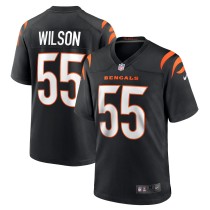 Men's Cincinnati Bengals Logan Wilson Number 55 Nike Black Game Jersey