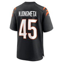 Men's Cincinnati Bengals Maema Njongmeta Number 45 Nike Black Game Jersey