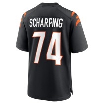 Men's Cincinnati Bengals Max Scharping Number 74 Nike Black Game Player Jersey