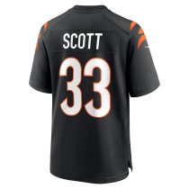 Men's Cincinnati Bengals Nick Scott Number 33 Nike Black Game Player Jersey