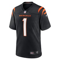 Men's Cincinnati Bengals Groom Number 1 Nike Black Game Jersey