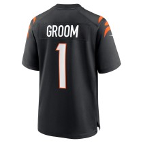 Men's Cincinnati Bengals Groom Number 1 Nike Black Game Jersey