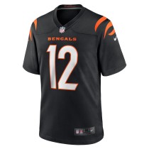 Men's Cincinnati Bengals Shedrick Jackson Number 12 Nike Black Team Game Jersey