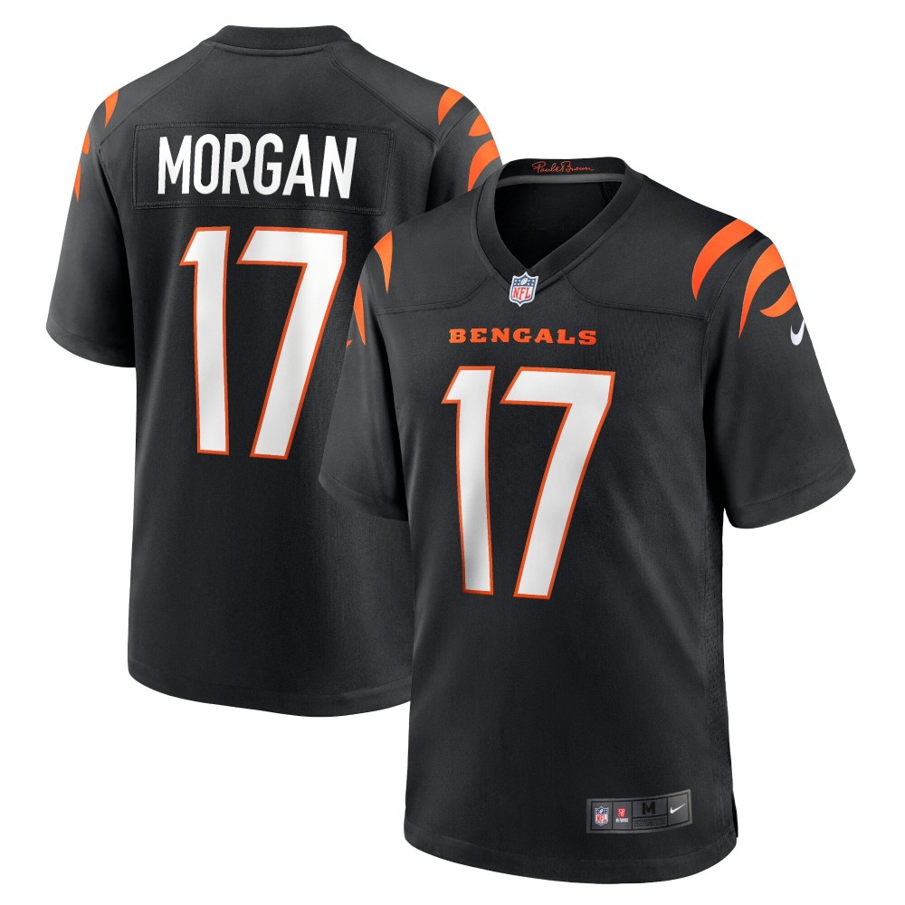 Men's Cincinnati Bengals Stanley Morgan Number 17 Nike Black Player Game Jersey