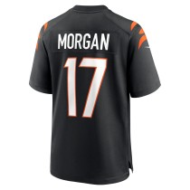 Men's Cincinnati Bengals Stanley Morgan Number 17 Nike Black Player Game Jersey