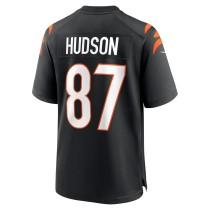 Men's Cincinnati Bengals Tanner Hudson Number 87 Nike Black Home Game Player Jersey