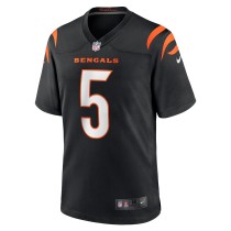 Men's Cincinnati Bengals Tee Higgins Number 5 Nike Black Game Player Jersey