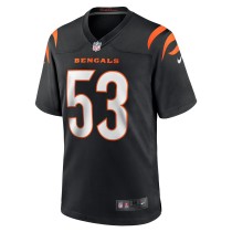 Men's Cincinnati Bengals TJ Pesefea Number 53 Nike Black Team Game Jersey