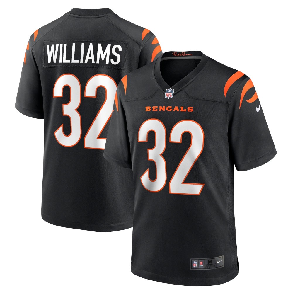 Men's Cincinnati Bengals Trayveon Williams Number 32 Nike Black Game Jersey