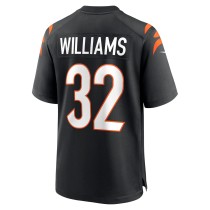 Men's Cincinnati Bengals Trayveon Williams Number 32 Nike Black Game Jersey