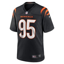 Men's Cincinnati Bengals Zach Carter Number 95 Nike Black Game Player Jersey