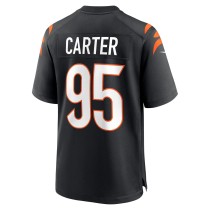 Men's Cincinnati Bengals Zach Carter Number 95 Nike Black Game Player Jersey