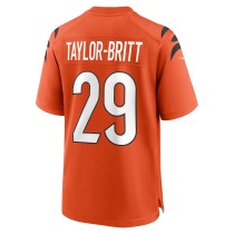 Men's Cincinnati Bengals Cam Taylor-Britt Number 29 Nike Orange Alternate Game Jersey