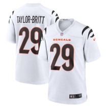 Men's Cincinnati Bengals Cam Taylor-Britt Number 29 Nike White Alternate Game Jersey