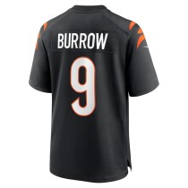 Men's Cincinnati Bengals Joe Burrow Number 9 Nike Black Player Game Jersey