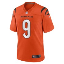 Men's Cincinnati Bengals Joe Burrow Number 9 Nike Orange Player Game Jersey